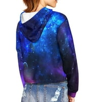 PZUQIU Starry Sky Galaxy Charovice za djevojke 11T-12T Atletska odjeća Sportske odjeće, bluza s kapuljačom