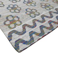 5 '8' rug od sive modernog jacquard loom skandinavska cvjetna tepiha veličine