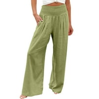 Ženske casual labavo široke noge ugodne hlače Yoga Duksevi udobne sportske sportske salone sa džepovima visokog struka sa džepovima