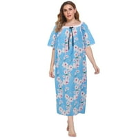 Ženska plus veličina duga noćna kratka rukava lagana haljina za spavanje XL-5XL