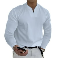 Labava odjeća Sportska odjeća Dugi rukav plus majica za muškarce Formalna dnevna zabava 2xl tamno siva