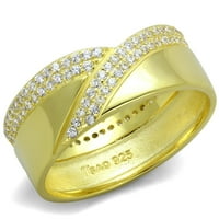 TS - Zlatni srebrni prsten od zlata sa AAA razredom CZ-a u bistri
