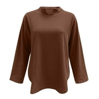 DazniCo Women Fashion Loose dugi rukav V-izrez Ležerne bluza s punim majicama