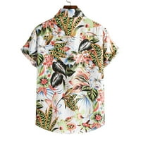 Muška majica čišćenje muške havajske majice kratkih rukava odštampano dugme dole ljetne majice na plaži