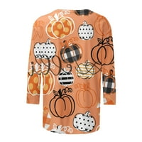 Zunfeo Halloween majice za žene Fall-Loot Fit rukav Halloween tiskani posadni vrat Ležerne prilike pulover