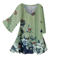 Dadaria Slatke jesene majice dugih rukava za žene Leptiri cvjetno tiskovine od klopke s vilim zabavnim