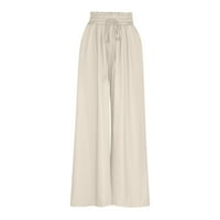 Oalirro jesenski ženske hlače srušene ležerne duge duge vrećaste ženske pantalone za posao bijeli