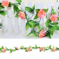Artificial FT umjetna silska ruža cvijet Ivy vinova list vijenac vjenčanica vijenca + bijela