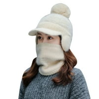 Ženske slušalice Dodajte hlače toplotne bicikliste topli zimski šešir pleteni šal šal, bejzbol kape