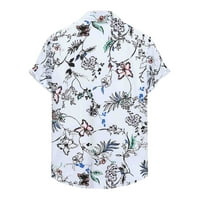 Slim rukava muško ljetni havajski košulju za cvijeće kratki rukav isključite košulju ogrlice