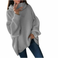 Pad džempera za žene turtleneck džemper plus veličina punih bahaka pulover, pulover pune boje casual