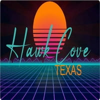 Hawk Cove Texas Frižider Magnet Retro Neon Dizajn