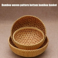 Sonbest Dekorativne zidne košare plitka bambusova ladica tkanina umjetničko dekor set Prirodna ručno