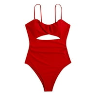 CLlios kupaći kostimi s jednim twim prednjim izrezom kupaći kostim čvrsti push up Tummy Control Cami kupaći kostimi Ljetna plaža Monokini za curvene žene