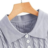 Cuoff Wouns Modni kardigan džemperi za žene Ležerne prilike V-izrez pulover košulja sudara boja bez