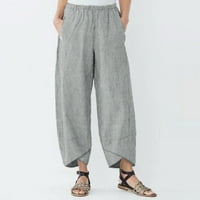 Ženske casual pantalone Trendy Versatilni modni casual čvrsti džep elastični struk labave hlače sive