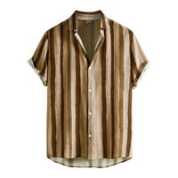 Muška košulja Muškarci Proljeće Summer Striped Collar Callu Casual Top Majica Kratki rukav modna tiskana
