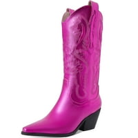 Sarairis Cowboy čizme za žene Zapadne čizme Blokiranje kolica za cipele cipele cipele Vintage Retro