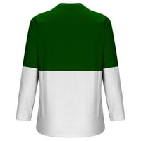TUPHREGYOOW ženske košulje Classic Print Trendi prozračan bluza s dugim rukavima Bluza Dugme Up BlouZa za slobodno vrijeme V izrez Casual Loose Tops Green XXL