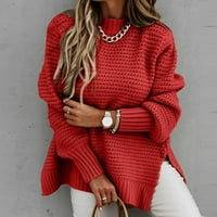 Vivianyo HD džemperi za žene Clearence Plus Veličina Modni ženski Boja dugi rukav Pulve O-izret Ležerne džemper bljeskalice