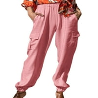 Niuer Ladies Boho sa džepovima Duksevi za žene sa dnevnim boravke ravne noge Ljeto pune boje casual pantalone
