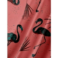 Muški crtić kratkih rukava Flamingo cvjetna havaii tiskana košulja Redovna fit poplina gumb dolje majice