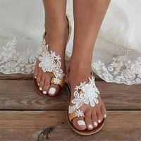OAVQHLG3B klin sandale za žene Cleariance Ljeto Ženska čipka Cvijet Otvoreno Prstene cipele Flats Udobne