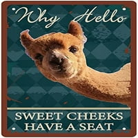 Smiješno kupatilo citat metalni limenki znak Vintage Zašto zdravo slatki obrazi imaju znak sjedala Alpaca Tin znak