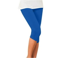 Žene Ležerne prilike modne elastične naborene tajice viseće tetive olovke za olovke Žene noge Blue XXL