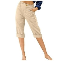 Utoimkio Clearence Capri pantalone za ženske hlače sa širokim nogama visoke struke ravno hlače, casual