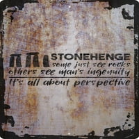 Stonehenge Neke vidi stijene, drugi vidite MANS-u ... perspektivni bež zidni umjetnički dekor smiješan