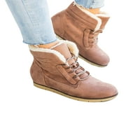 Difumos Dame Angle Boots Fau Suede Snjegurni čipkani čipka u obliku klina za pete Radni zimski cipele