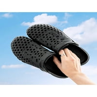 Gomelly Mens klompe Vrtne cipele klizanje na otvorenom na plaži Papuče s kamenceovene sandale crne 8