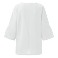 Slatki opružni vrhovi za žene čvrste boje predimenzionirane majice za žene plus veličine posteljina
