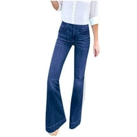 Ženski traperi u širokim strukom Traperice Stretch Slim Hlače Dužine Jeans Leisure Moderne pantalone