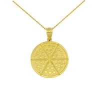 Zlatna Silice Pizza Circle Privjesak ogrlica