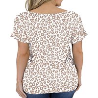 Ženska majica kratkih rukava s kratkim rukavima V izrez Tunic Tops casual labave slatke vrhunske bluze