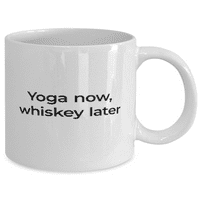 Joga šalica - joga šalica za kafu - joga sada, viski kasnije - joga šalica za kafu bijele 11oz