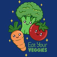 Jedite svoje povrće Žene Royal Heather Blue Graphic Racerback TOP - Dizajn od strane ljudi XL