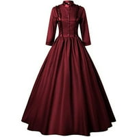 Lovskoo Ženska haljina za renesansu Halloween dugih rukava AND i FLARE A-line haljina Vintage srednjovjekovna