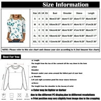 Apepal Womens rukav casual t majice Stretchy Crew vrat Slim Fit Dan nezavisnosti Ispiši bluzu vrhova