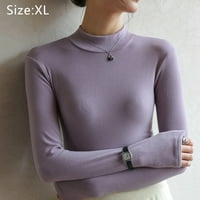 Ženski osnovni izručeni izrez s dugim rukavima s dugim rukavima Torp, Taro Purple, XL, G3183
