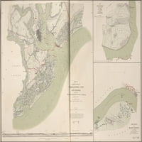 Plakat Galerija 24 X36 , Karta Charleston Cityja i luke; Plan i bitka za Belmont, Missouri