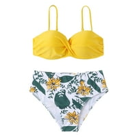 Ženski cvjetni ispis špageta remena za kupanje kupaćih kostimi