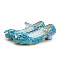 Harsuny Girls Haljine cipele Pjenušava Mary Jane Bow Princess cipela za vjenčanje casual udobnost Glitter Blue 2Y
