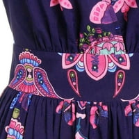 Maxi haljina za žene plus veličine plus veličine modne žene leptir tiskani s kratkim rukavima s kratkim