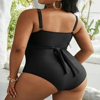 Jedno kupaće kostim za žene Sijamsko spajanje iskrivljenih kupaći kostimi za kupaće kostim crna xxxxl