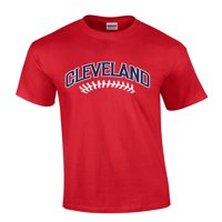 Muški bejzbol tima Thirt Cleveland Baseball Team Crvena i mornarsko plave lakke Majica kratkih rukava