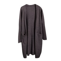 Ketyyh-CHN Cardigan džemperi za žene otvorene prednje kardigan dugih rukava na otvorenom džempere sive,
