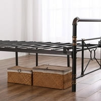 Samyohome Twin Size metalni krevet s uzglavljem, nožnim pločama, ne Potrebno je BO opruga, platforma,